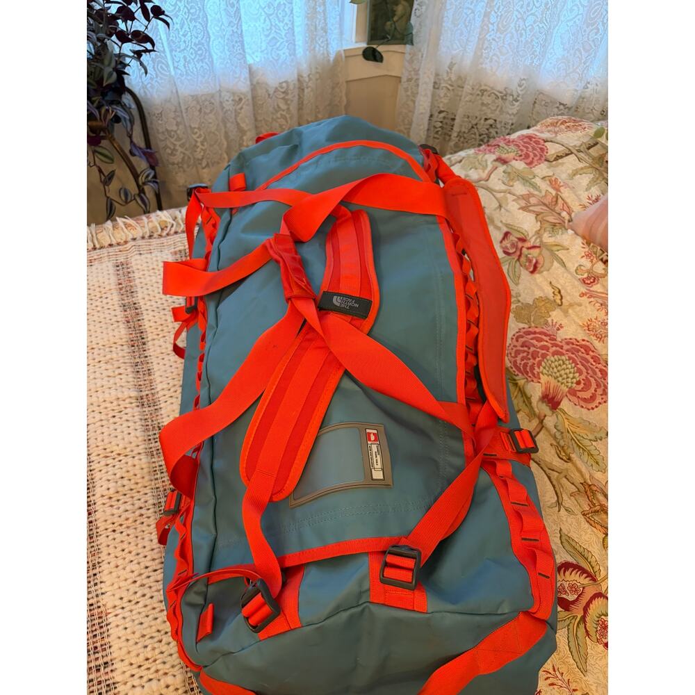 The North Face Base Camp Duffle Bag Large Blue Orange - Picture 2 of 14